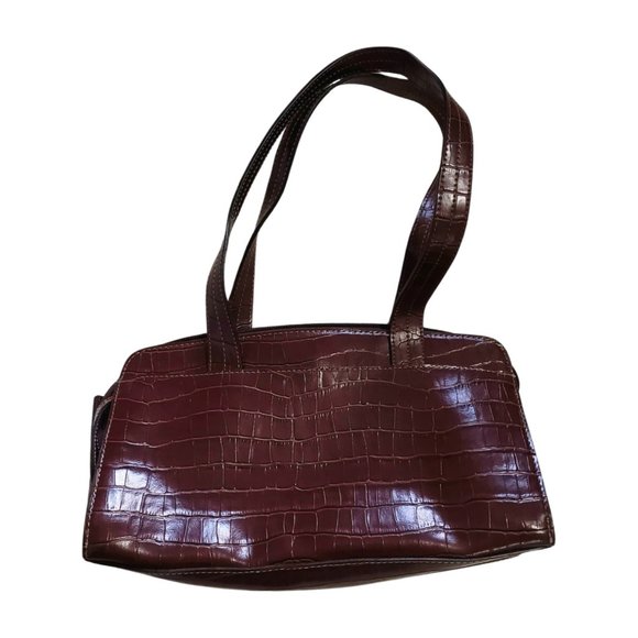 Liz Claiborne Handbags - Crazy Horse Liz Claiborne Purse Brown Alligator Pattern Faux Leather